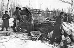 Та же САУ на боевых позициях. Зима 1941 г.